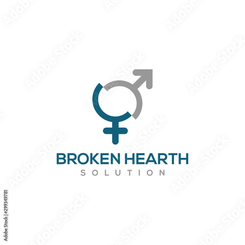 Broken hearth divorce consulting, familiy care consulting business logo simple minimalist design