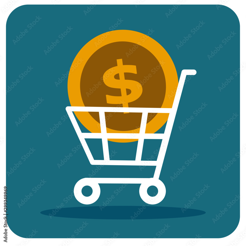 shopping cart with dollar sign shopping cart with dollar sign