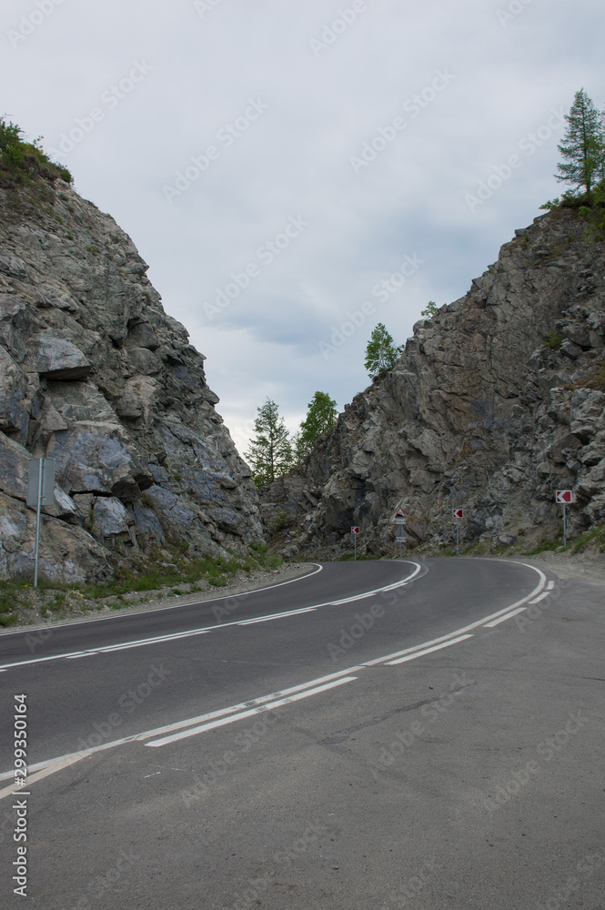 road between Altay mountain  in june	