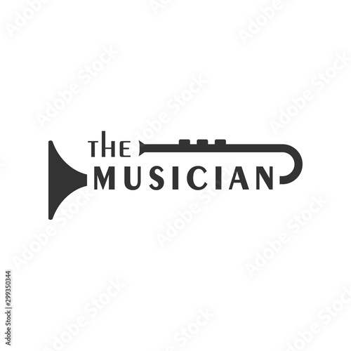 Musician trumpet modern simple minimalist logo design