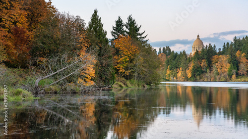 Washington State Capitol Above Capitol Lake, Olympia Washington