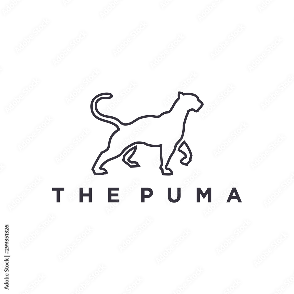 The puma logo modern animal logo icon design minimalist design clean and  simple, cat cheetah lion jaguar Stock Vector | Adobe Stock