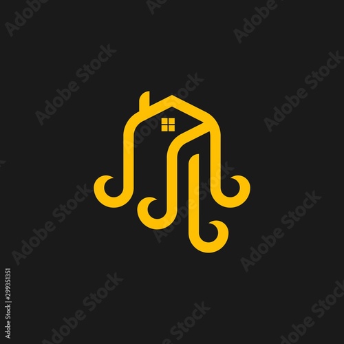 Home Octopus Realty Creative Abstract Icon Logo Design Template Element Vector