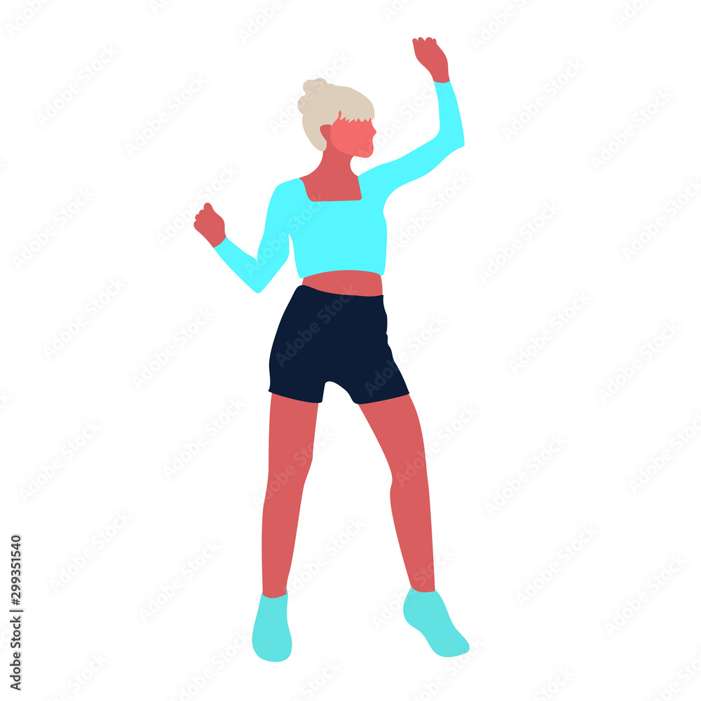 Dancing colorful girl on white background. Modern dance. Vector illustration. Dancing colorful girl on white background. Modern dance. Vector illustration.