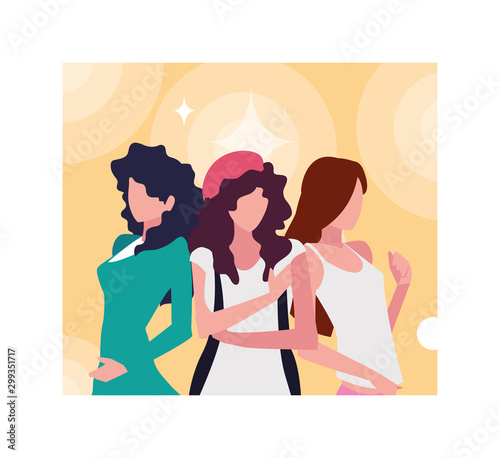 Supermodels avatar women vector design