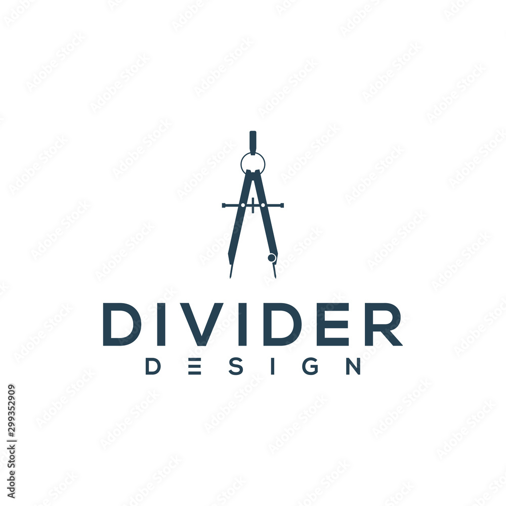 Dividers for making circles, business engineering logo, ware tool Dividers for making circles, business engineering logo, ware tool