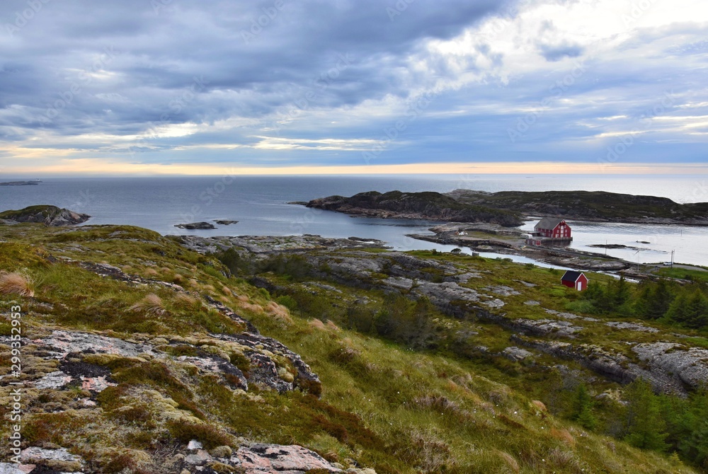 Beautiful norwegian landscape by the sea