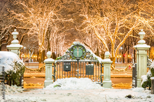Frozen Boston Common Park in the Winter