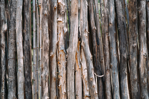 Wooden fence with weathered wood that can be used as background