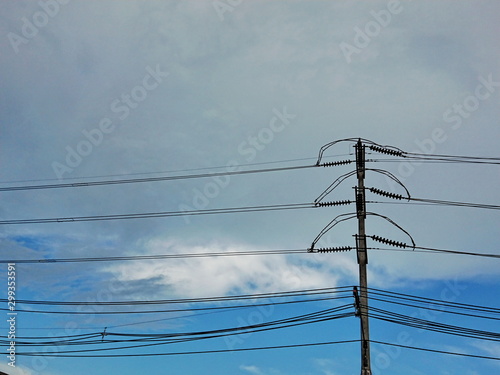 line cable pole electric unban street  photo