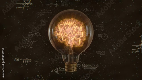 Edison Bulb, Nebula Brain and Formula Background