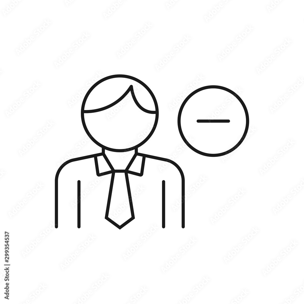 delete user - minimal line web icon. simple vector illustration. concept for infographic, website or app. delete user - minimal line web icon. simple vector illustration. concept for infographic, website or app.