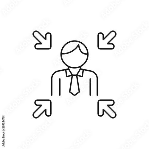 downsizing - minimal line web icon. simple vector illustration. concept for infographic, website or app.