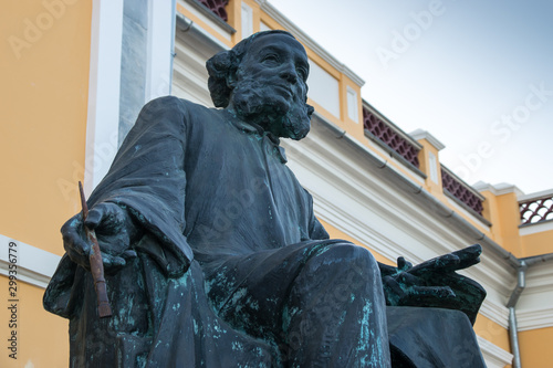 Monument to famous Russian painter Ivan Aivazovsky in Feodosia