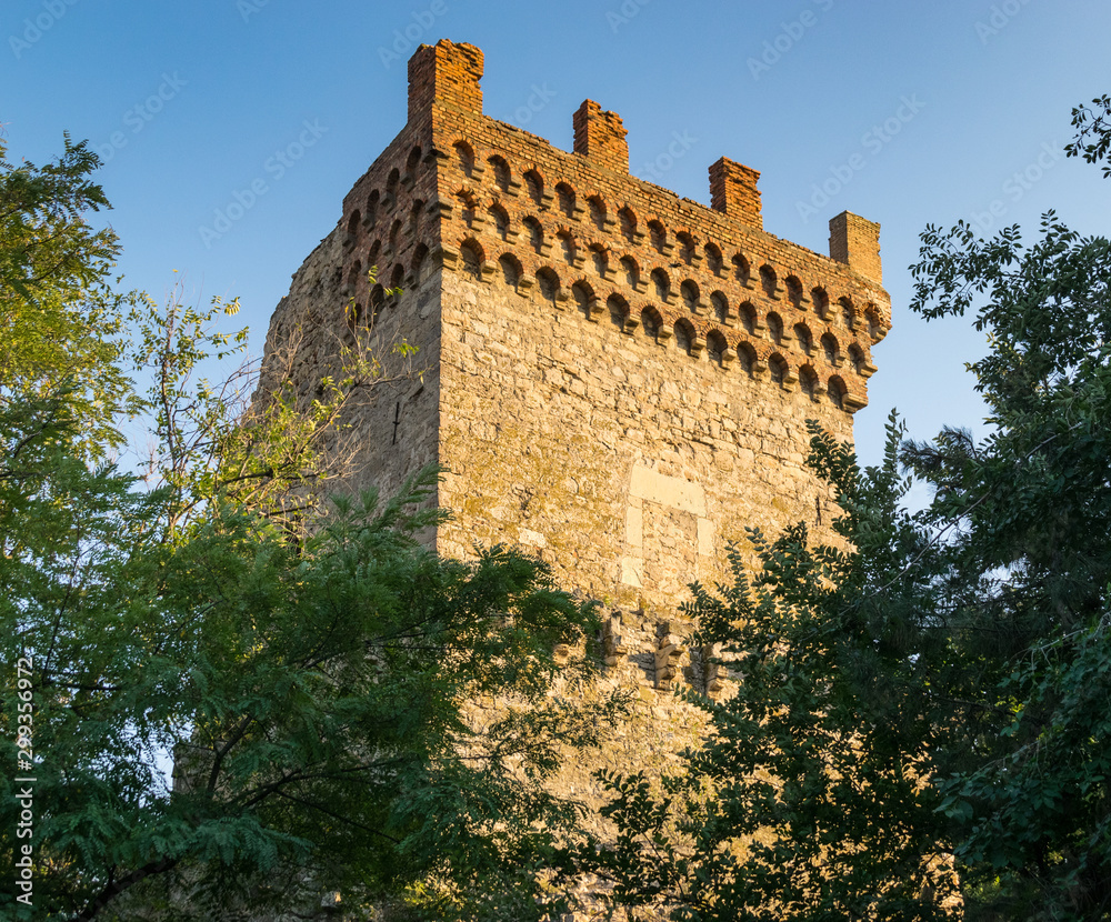 Constantine tower (Genoese fortress, XIV century) in Crimea, Feodosia