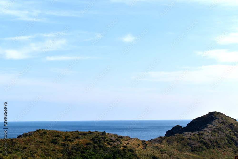 Hill and sea view background