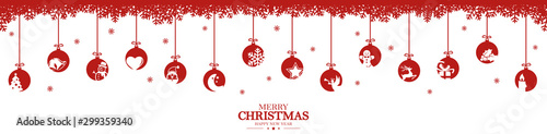 hanging baubles with christmas icons and greetings