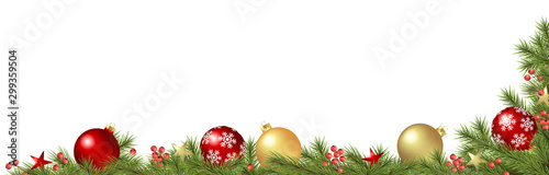 decorated christmas fir branches concept