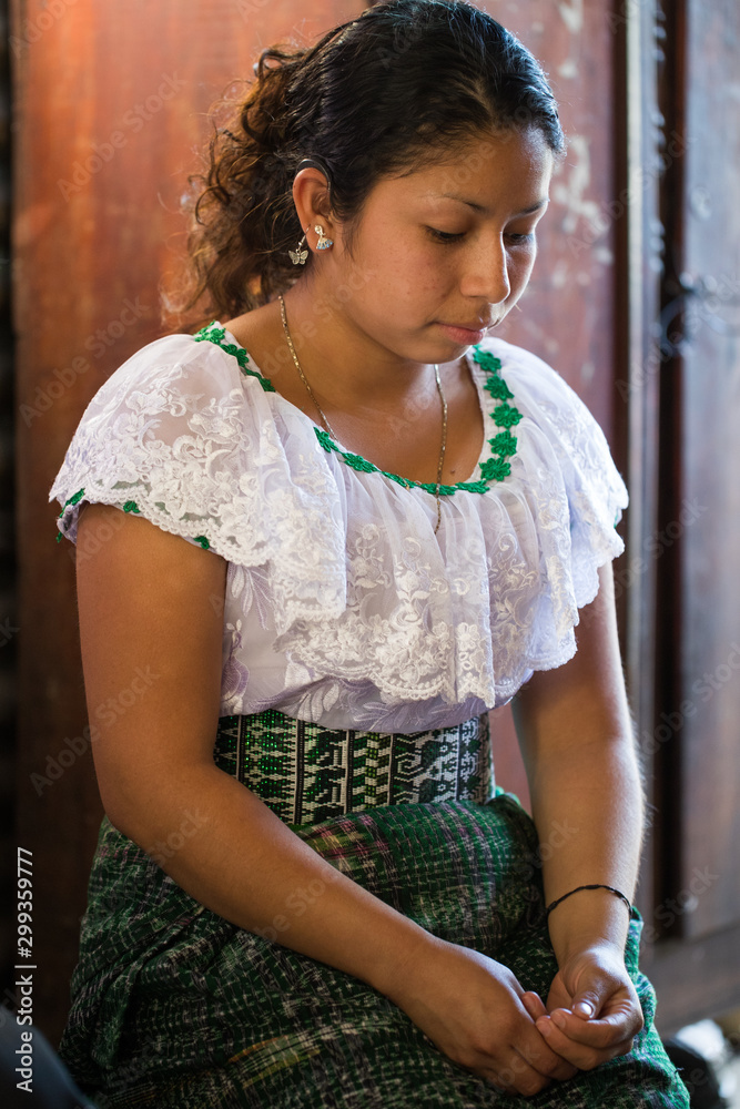 Guatemalan woman in San Juan La Laguna, Lake Atitlan, Guatemala