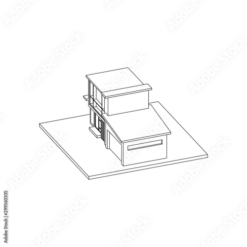 Architecture Building construction design line art isolated images