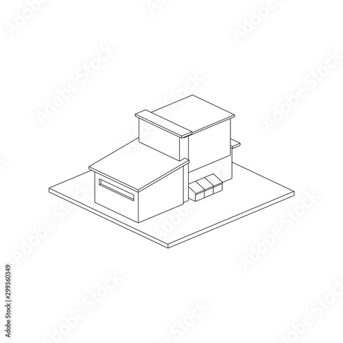Architecture Building construction design line art isolated images