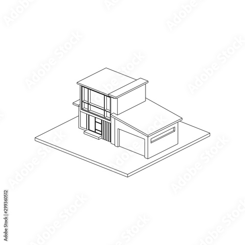 Architecture Building construction design line art isolated images