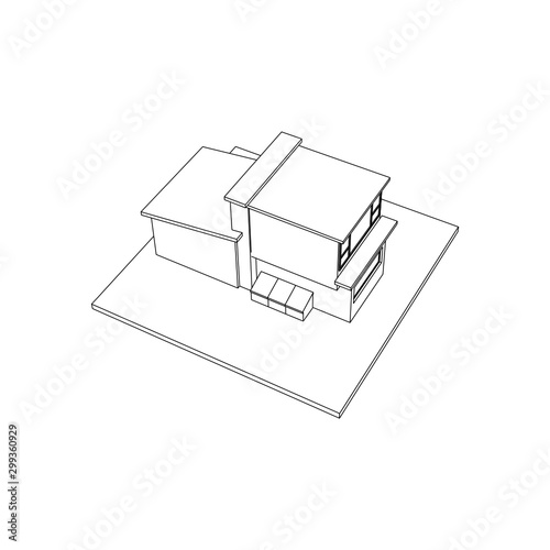 Architecture Building construction design line art isolated images