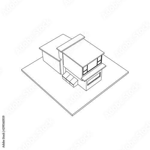 Architecture Building construction design line art isolated images