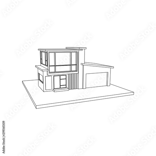 Architecture Building construction design line art isolated images