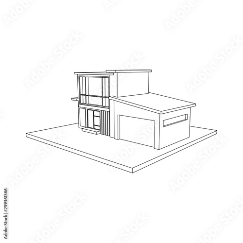 Architecture Building construction design line art isolated images