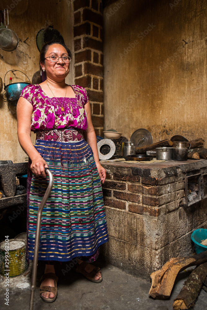 Guatemalan woman makint tortillas in San Juan La Laguna, Lake Atitlan, Guatemala