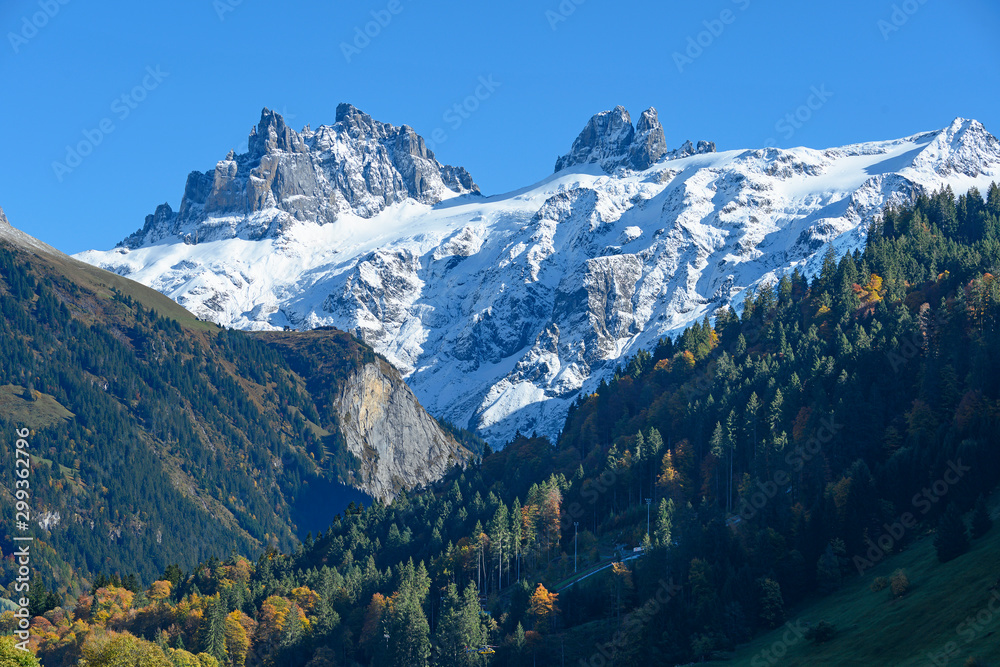 Gebirge bei Engelberg mit den Spannörtern, Engelberg, Obwalden, Schweiz