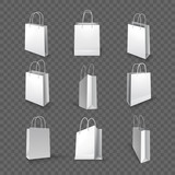 White paper bag, cardboard pack for shopping