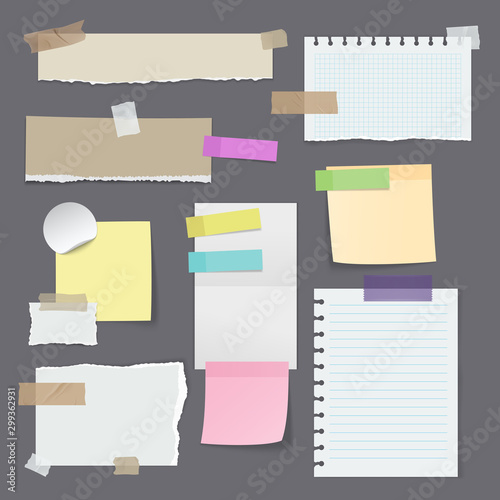 Paper stickers or sticky note, yellow memo