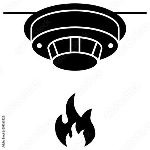 Fire Sensor Home Automation IoT Concept Vector Smoke Detector Icon design