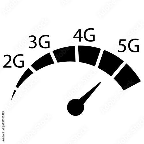 5G 5th generation mobile network wireless Speed meter vector icon design
