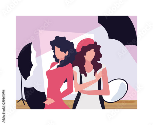 Supermodels avatar women vector design