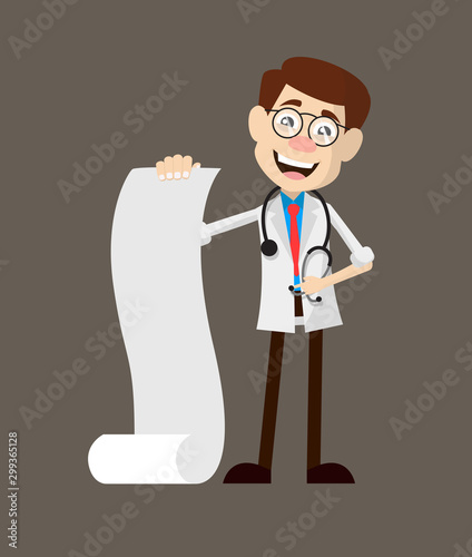 Physician Doctor - Showing a Paper Scroll