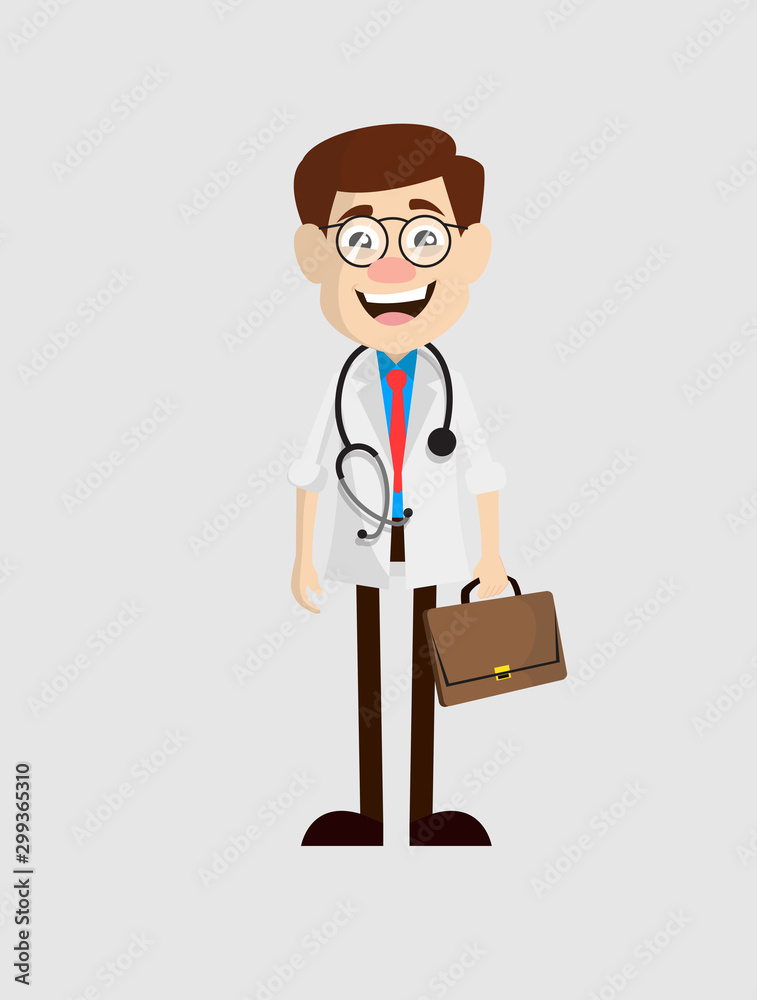 Physician Doctor - Holding a Suitcase and ready to go Physician Doctor - Holding a Suitcase and ready to go