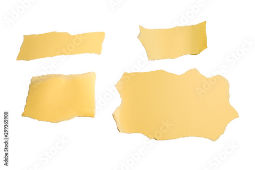 Empty beige paper pieces isolated. Space for text or design.