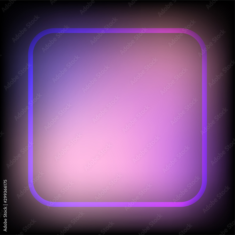 Neon sign.Rectangle glowing light banner with blank space. Electric rectangle frame on dark violet and pink background.Neon right-angled background with flares and sparkles. Neon sign.Rectangle glowing light banner with blank space. Electric rectangle frame on dark violet and pink background.Neon right-angled background with flares and sparkles.