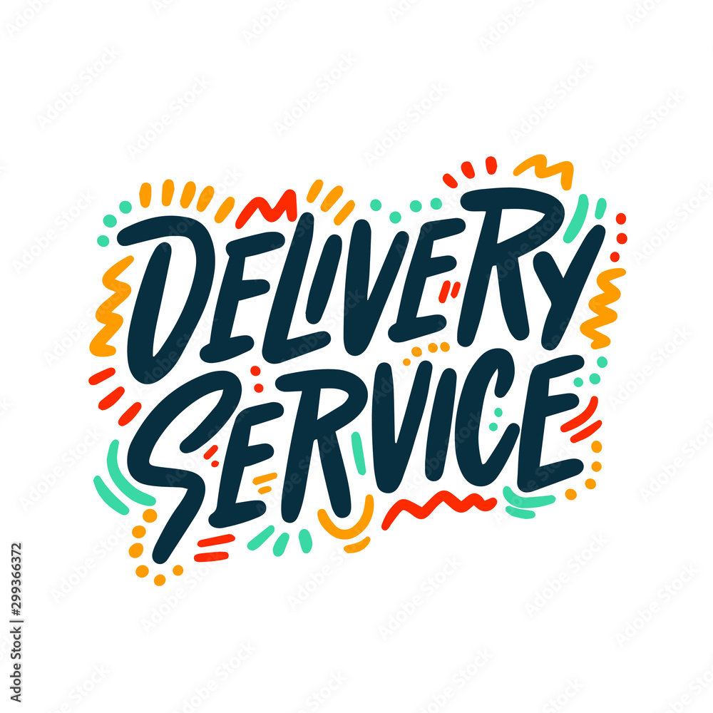 Delivery service. Concept of on-line supermarket, maintenance catering, transportation, tray, chef. Isolated on white background. Flat style trendy modern brand design vector illustration
