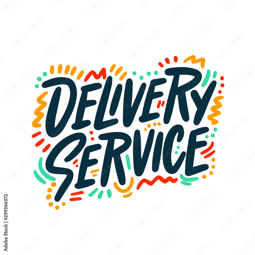 Obraz premium Delivery service. Concept of on-line supermarket, maintenance catering, transportation, tray, chef. Isolated on white background. Flat style trendy modern brand design vector illustration