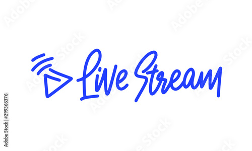 Live stream logo - vector design element with play button for news and TV or online broadcasting
