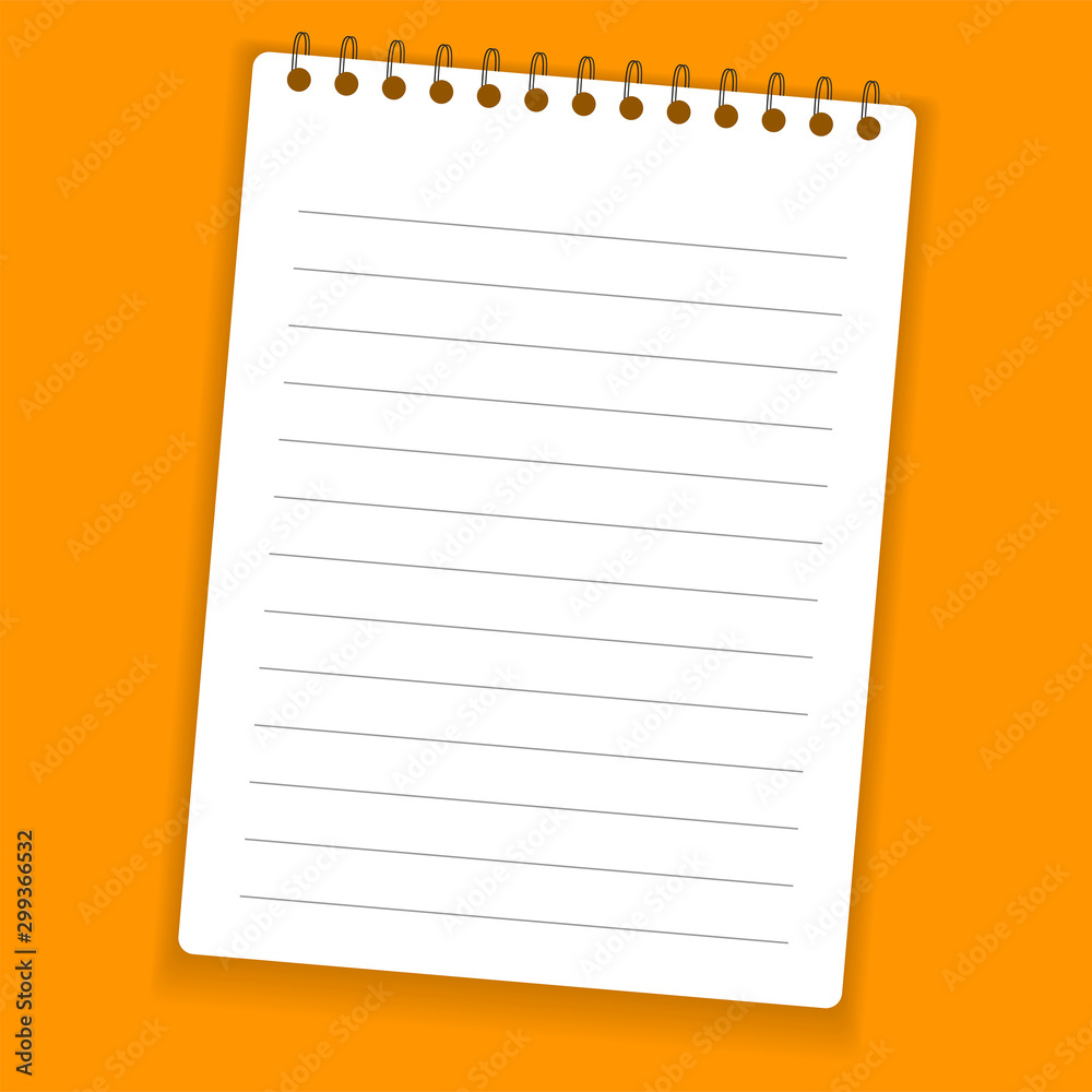 Realistic notebook or notepad with binder. Memo note pad or diary paper page templates. Vector illustration Realistic notebook or notepad with binder. Memo note pad or diary paper page templates. Vector illustration