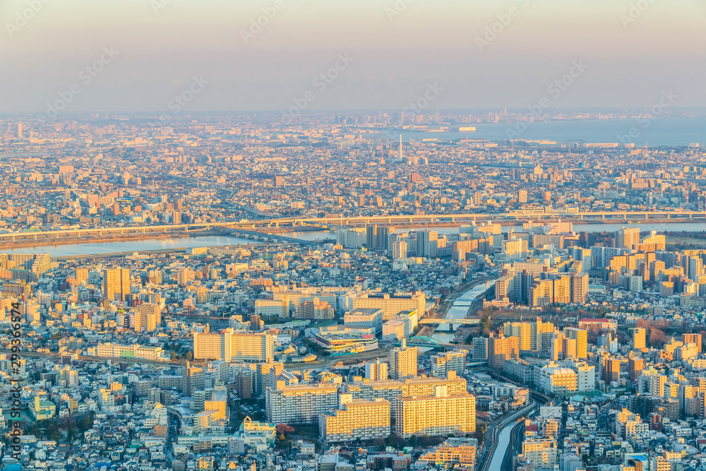 Tokyo Aerial Cityscape Sunset View