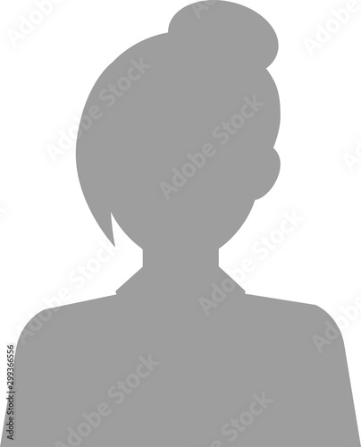 Default avatar profile icon. Grey photo placeholder. Hand drawn, modern, woman avatar profile icon (or portrait icon). User flat avatar icon, sign, profile female symbol.