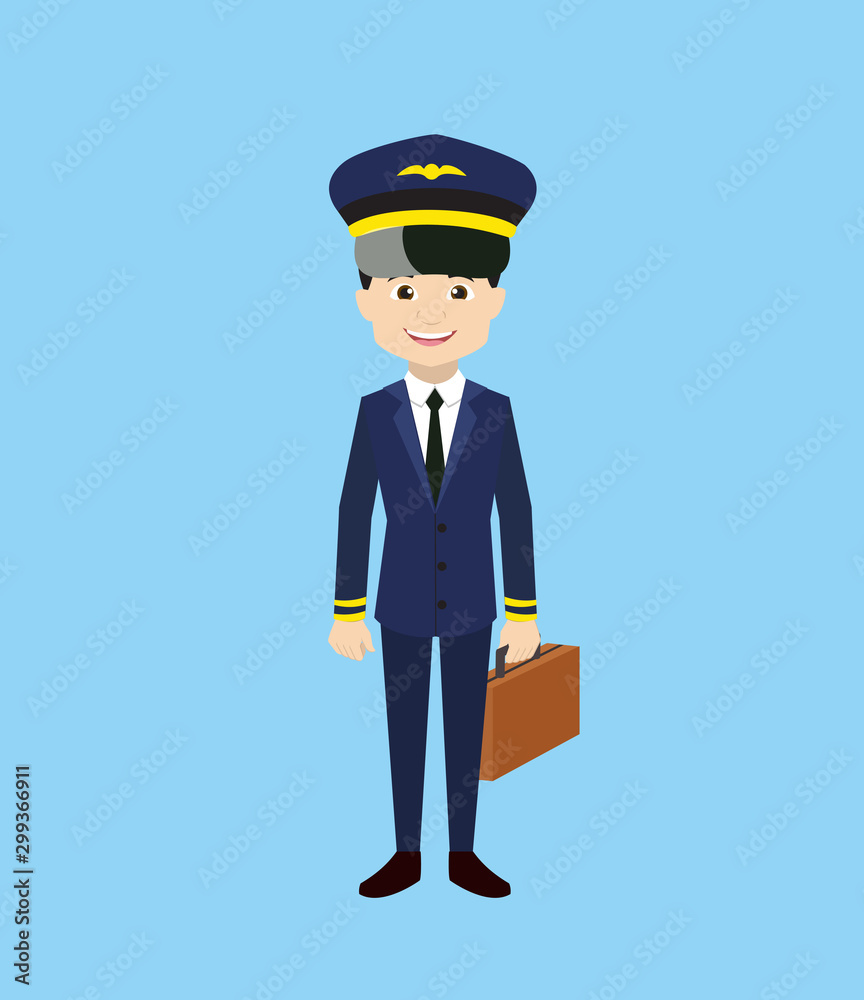 Pilot - Holding a Suitcase and ready to go
