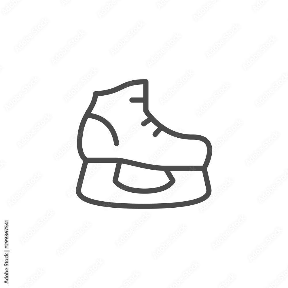 Ice skates sport inventory line outline icon Ice skates sport inventory line outline icon