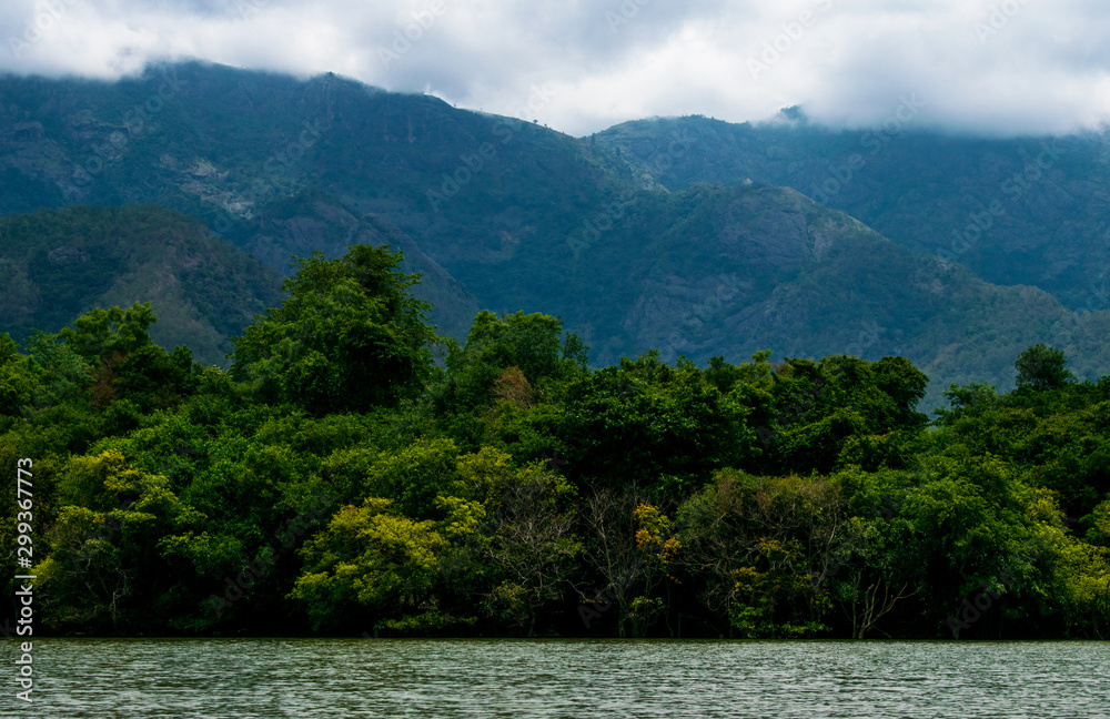 Fototapeta premium lake in mountains, Pillur dam, Coimbatore, India